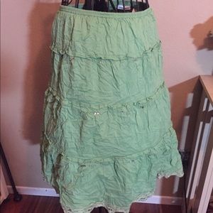 Limited too Green boho skirt